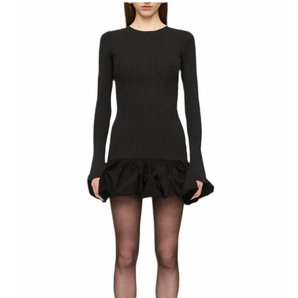 NEW CLEA cosette knit mini dress in black